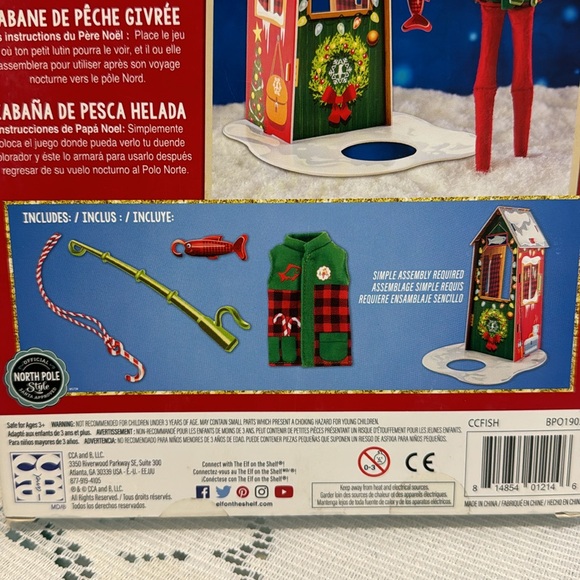 Elf on the Shelf Frosted Fishing Hut + Fishing Vest, Fishing Pole, Hook & Fish - Picture 4 of 4